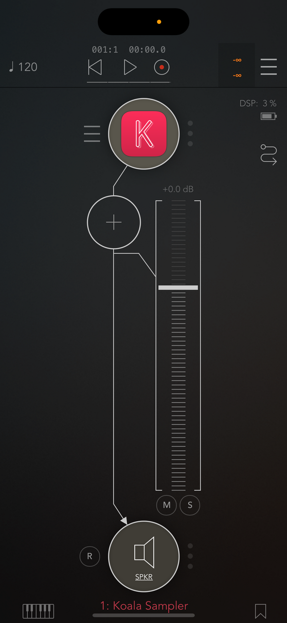 AUv3 instrument mode — Phone 화면
