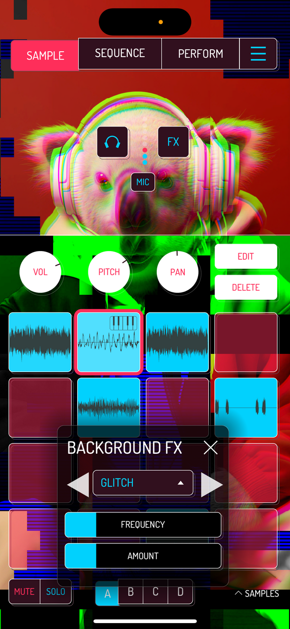 Background FX Glitch — Phone 화면