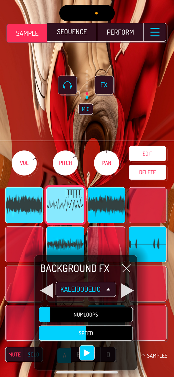 Background FX Kaleidodelic — Phone 화면