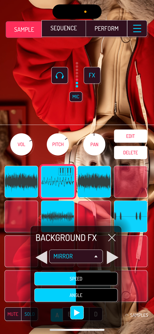 Background effects screen — Phone 화면