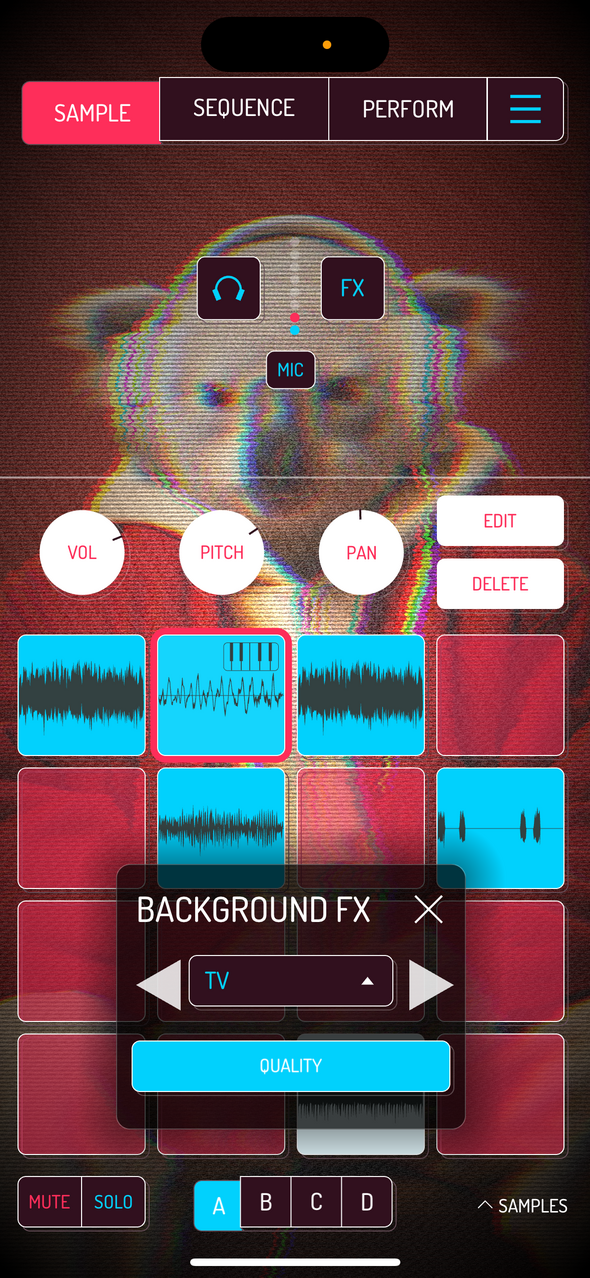 Background FX TV — Phone 화면
