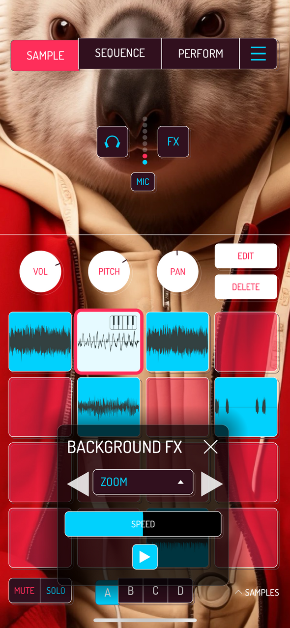 Background FX Zoom — Phone 화면