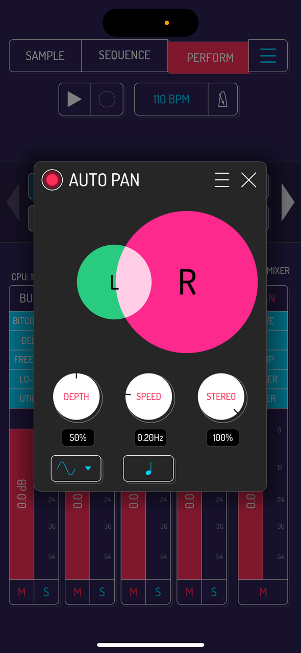 Auto pan effect — Phone 화면