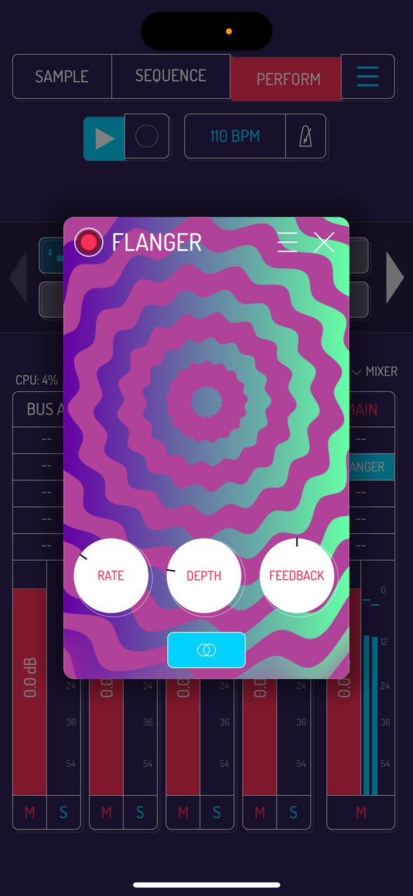 Flanger effect — Phone 화면