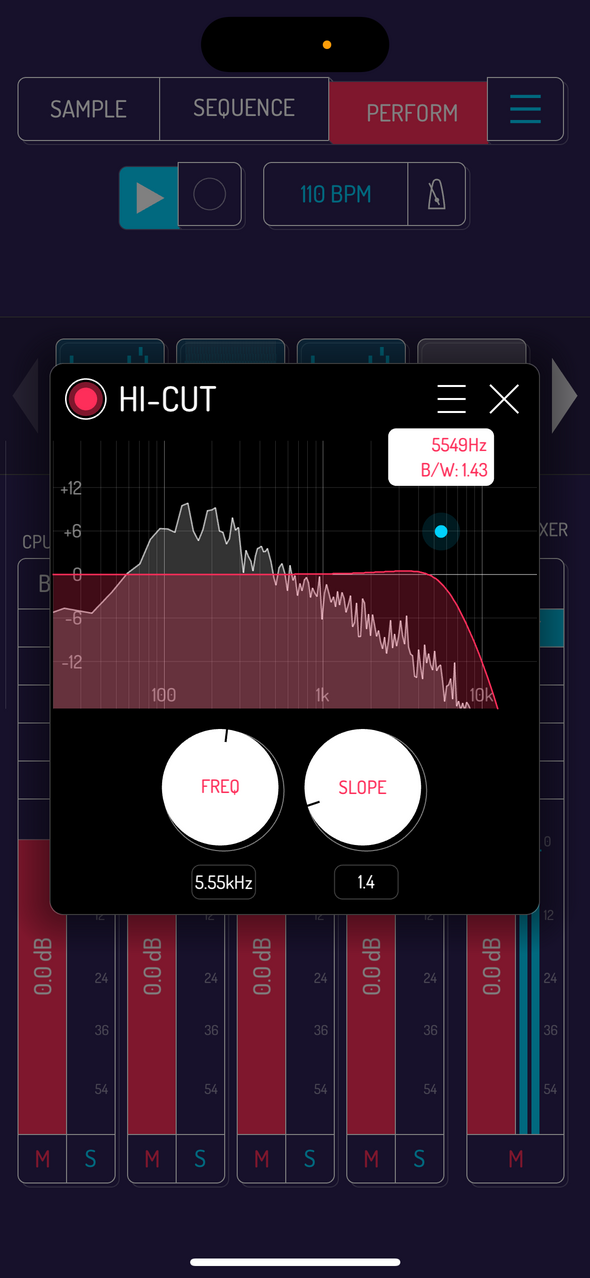 Hi cut effect — Phone 화면