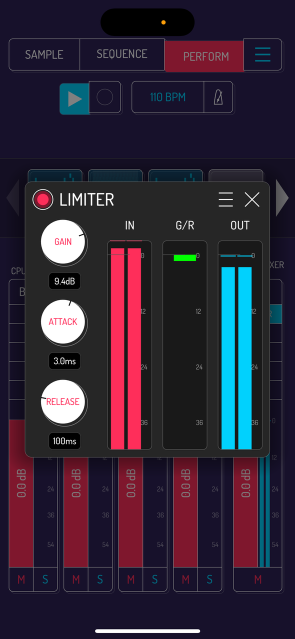 Limiter effect — Phone 화면