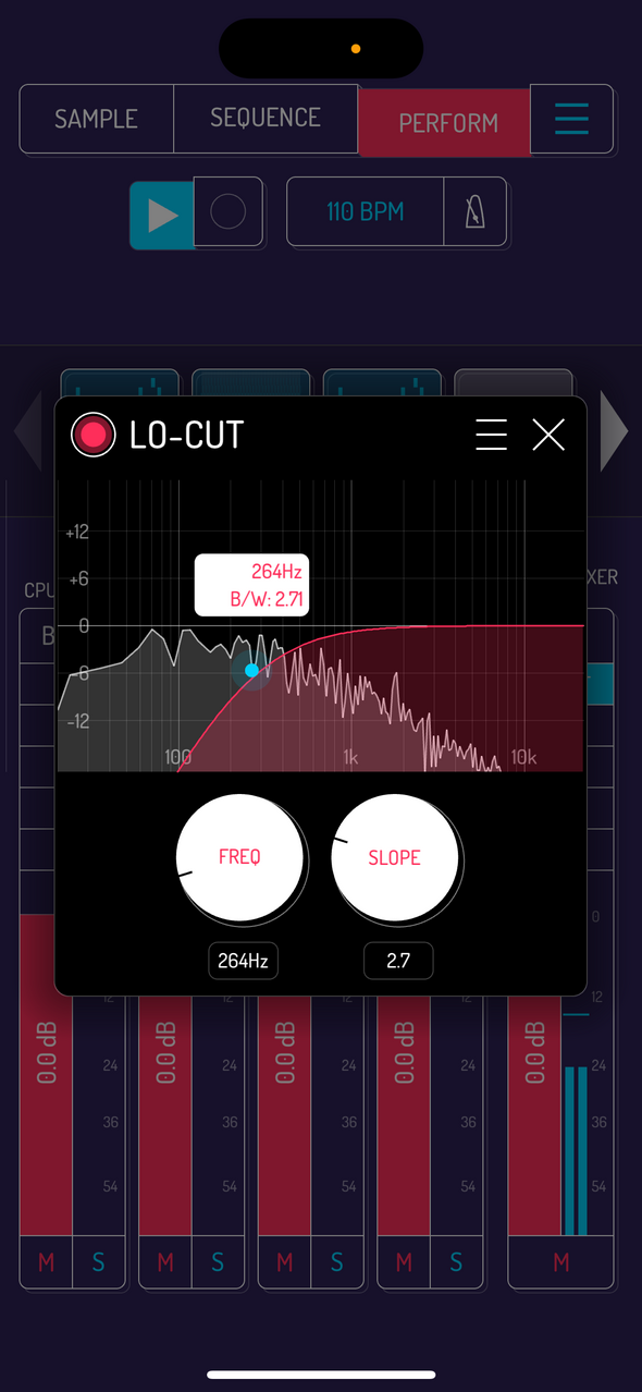 Lo cut effect — Phone 화면
