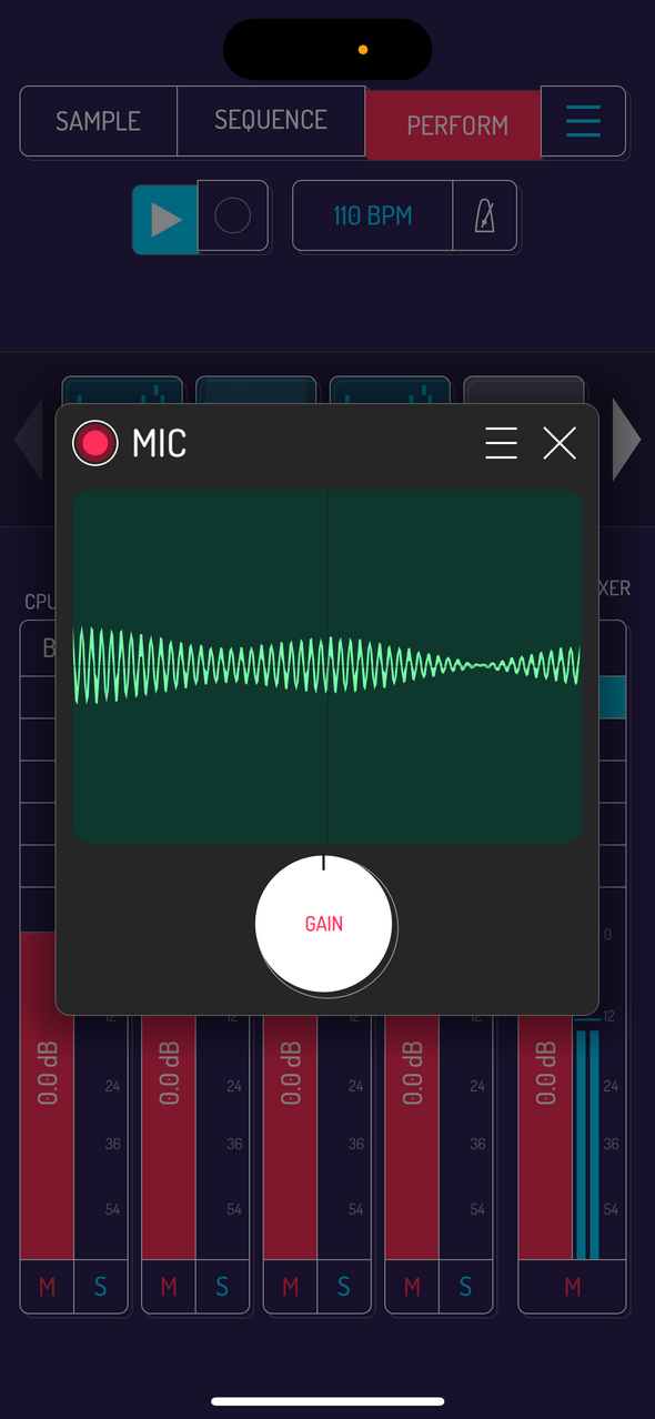 Mic effect — Phone 화면