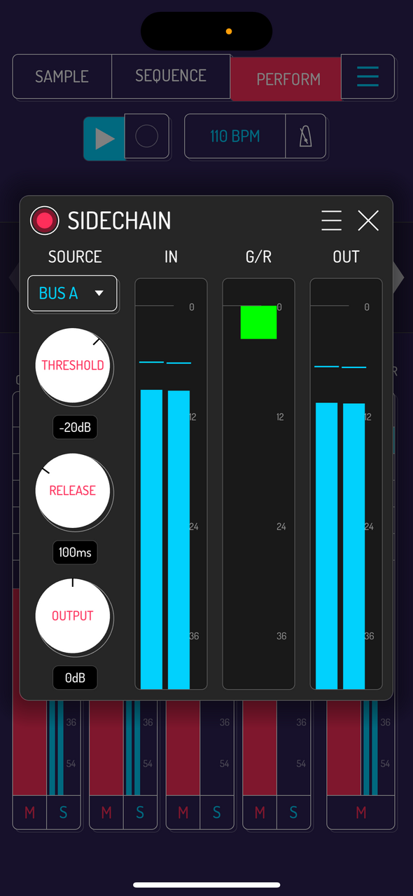 Sidechain effect — Phone 화면