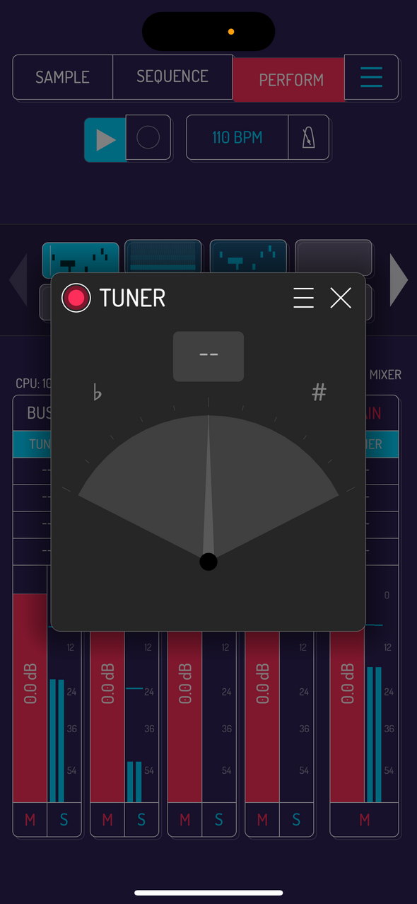 Tuner — Phone 화면