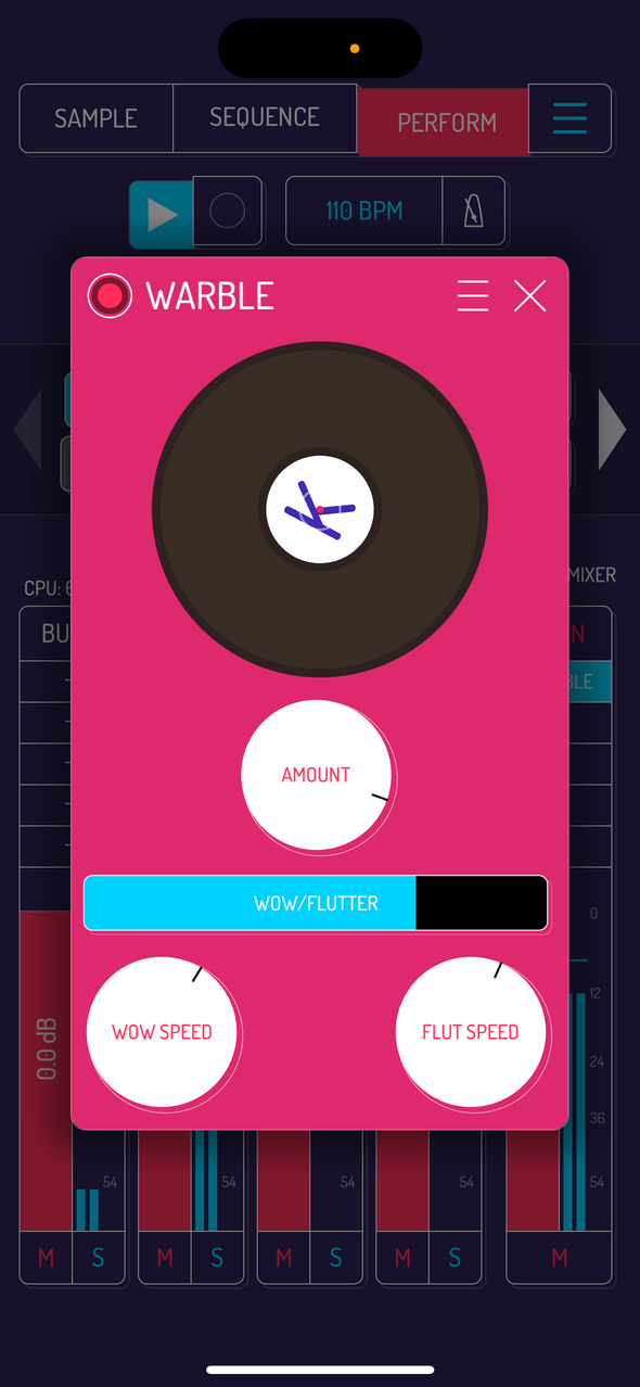 Warble effect — Phone 화면