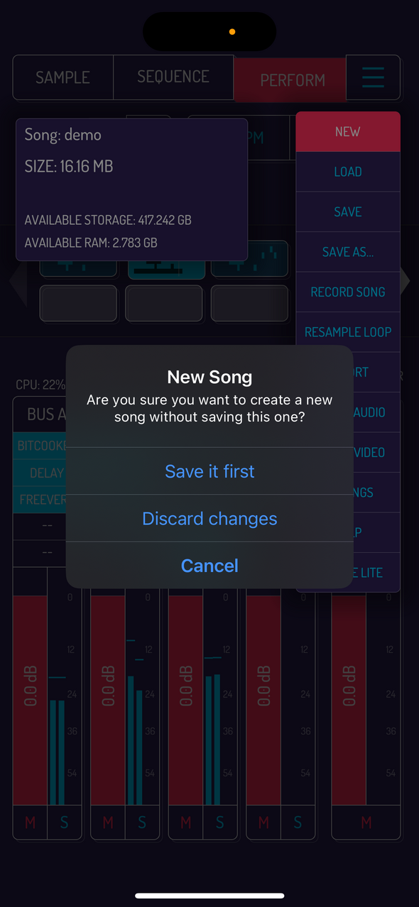 New Song — Phone 화면