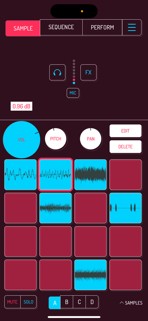 Main sample volume control — Phone 화면