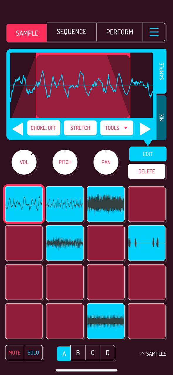 Chocke, Stretch and Tools — Phone 화면