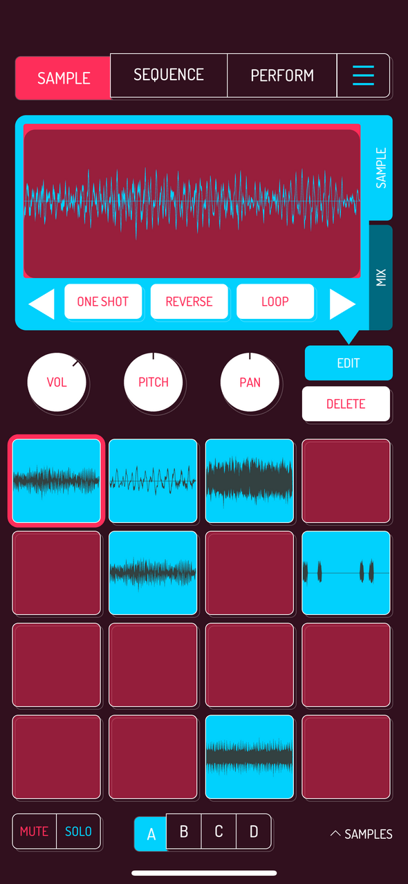 Sample Editor — Phone 화면