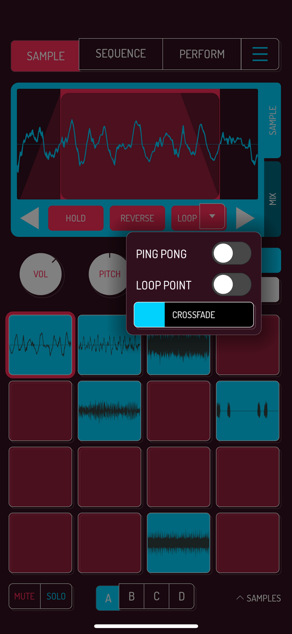 Loop dropdown — Phone 화면