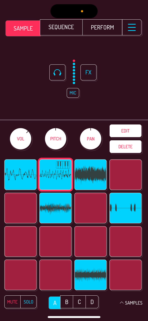 Keyboard icon on the pad — Phone 화면