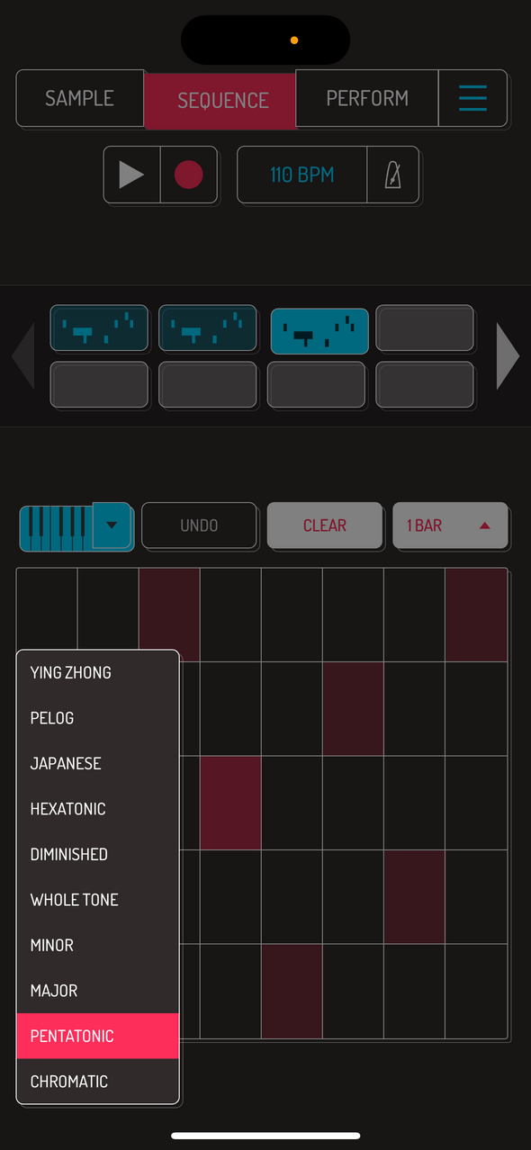 Scale dropdown — Phone 화면